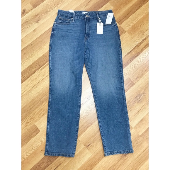 GOOD AMERICAN Good Vintage Ankle Jean Straight Leg Medium Wash Size 6 28 New - Picture 2 of 13